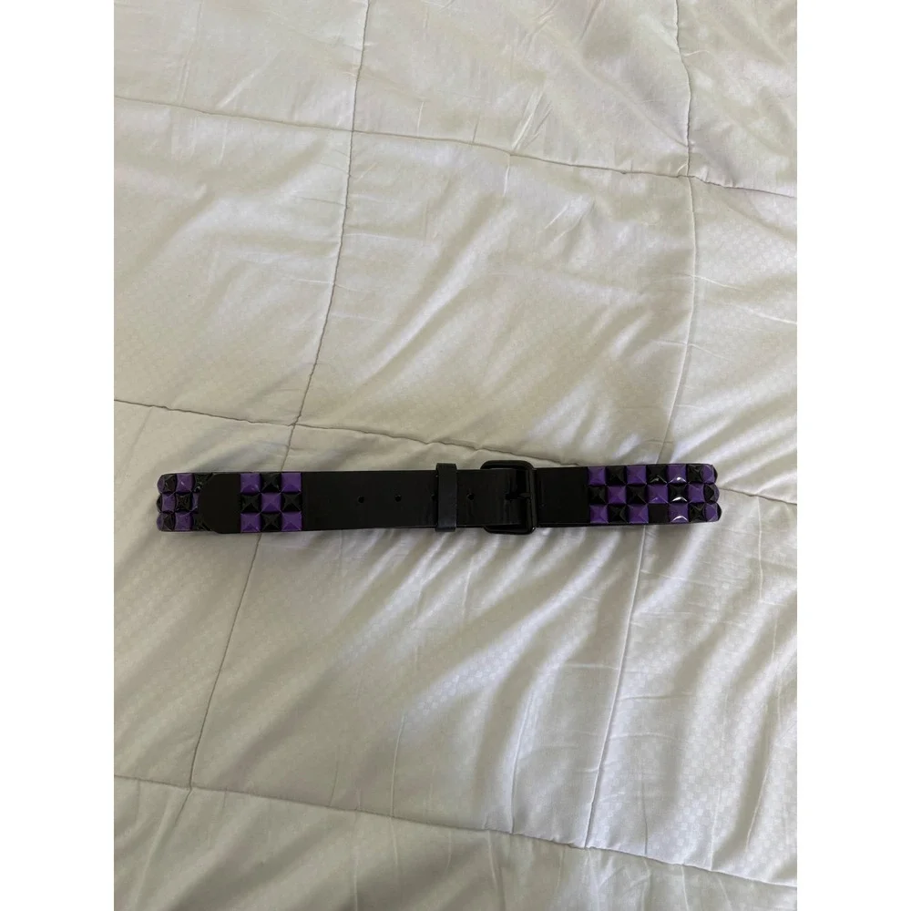Hot Topic Y2K Purple Black Studded Belt M Mall Goth Emo Scene Punk